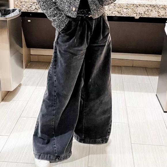 Free People WE THE FREE Womens High Rise Pleated Wide Leg - Picture 3 of 6